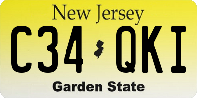 NJ license plate C34QKI