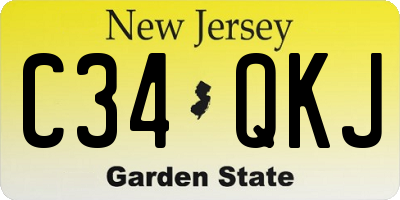NJ license plate C34QKJ