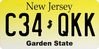 NJ license plate C34QKK