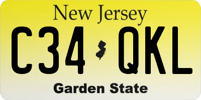 NJ license plate C34QKL