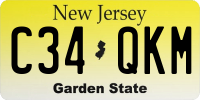 NJ license plate C34QKM