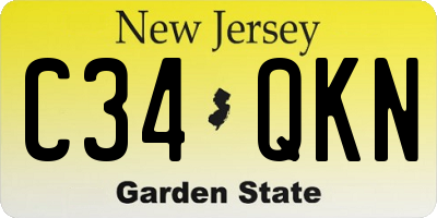 NJ license plate C34QKN