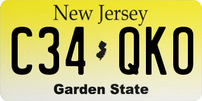 NJ license plate C34QKO