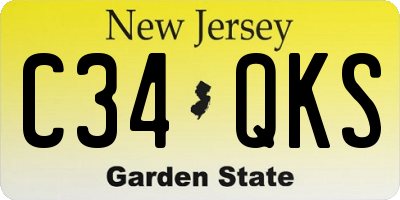 NJ license plate C34QKS