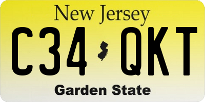 NJ license plate C34QKT