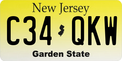NJ license plate C34QKW