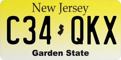 NJ license plate C34QKX
