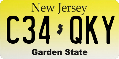 NJ license plate C34QKY