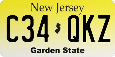 NJ license plate C34QKZ