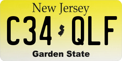 NJ license plate C34QLF