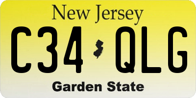 NJ license plate C34QLG