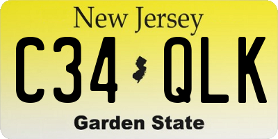 NJ license plate C34QLK