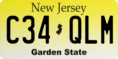 NJ license plate C34QLM