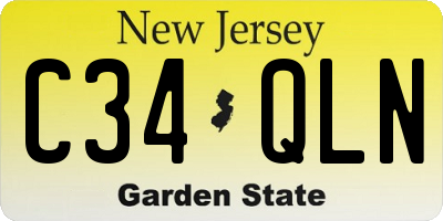 NJ license plate C34QLN