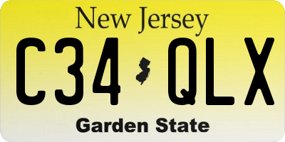 NJ license plate C34QLX