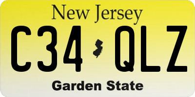 NJ license plate C34QLZ