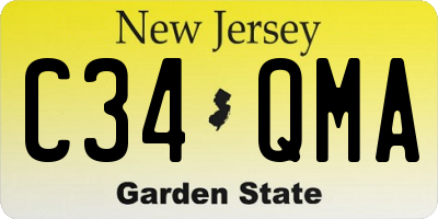 NJ license plate C34QMA