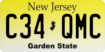 NJ license plate C34QMC