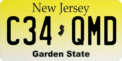 NJ license plate C34QMD
