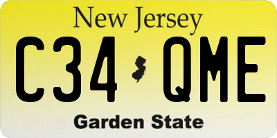 NJ license plate C34QME