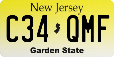 NJ license plate C34QMF
