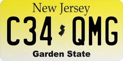 NJ license plate C34QMG