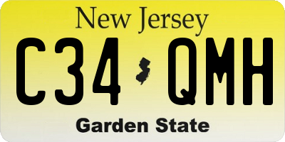 NJ license plate C34QMH