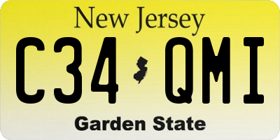 NJ license plate C34QMI
