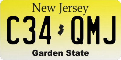 NJ license plate C34QMJ