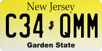 NJ license plate C34QMM