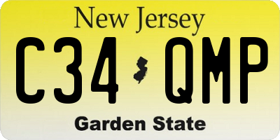NJ license plate C34QMP