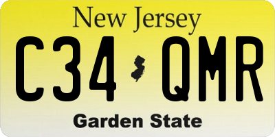 NJ license plate C34QMR