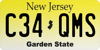 NJ license plate C34QMS