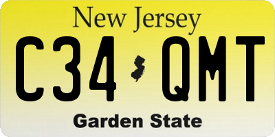 NJ license plate C34QMT