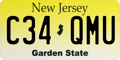 NJ license plate C34QMU