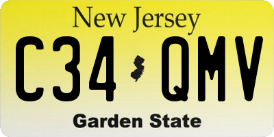 NJ license plate C34QMV
