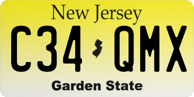 NJ license plate C34QMX