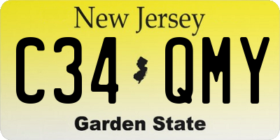 NJ license plate C34QMY