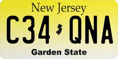 NJ license plate C34QNA