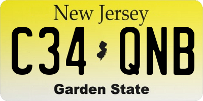 NJ license plate C34QNB