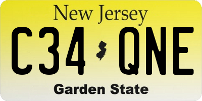 NJ license plate C34QNE