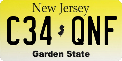 NJ license plate C34QNF