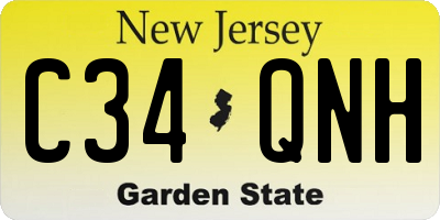 NJ license plate C34QNH