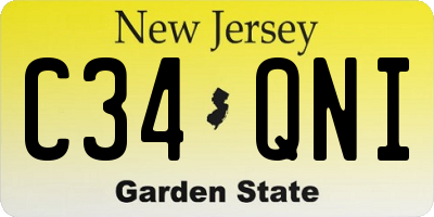 NJ license plate C34QNI