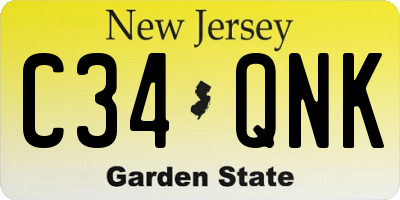 NJ license plate C34QNK