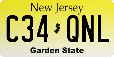 NJ license plate C34QNL