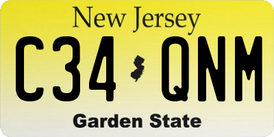 NJ license plate C34QNM