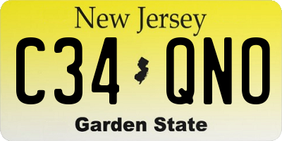 NJ license plate C34QNO