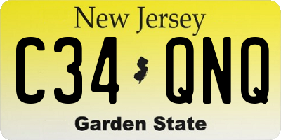 NJ license plate C34QNQ