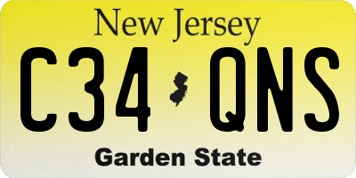 NJ license plate C34QNS